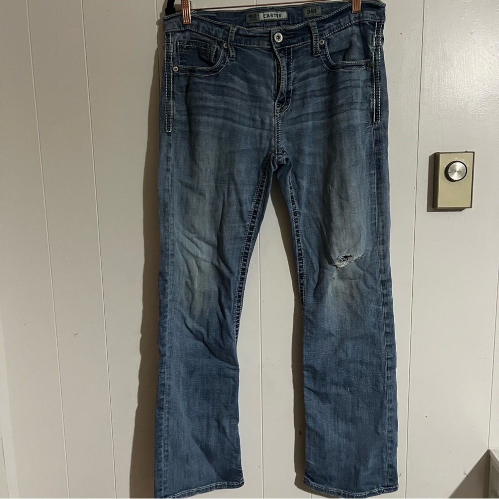 BKE Carter Jeans Men’s Bootcut Jeans Sz 34 Distressed